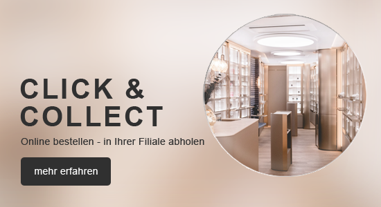 Helle, moderne Parfümerie-Filiale mit Regalen und Verkaufsflächen, geeignet zur Abholung online bestellter Produkte.