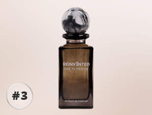 Reinvented Ode to Psyche Extrait de Parfum Flakon aus braunem Glas mit marmoriertem Kugelverschluss